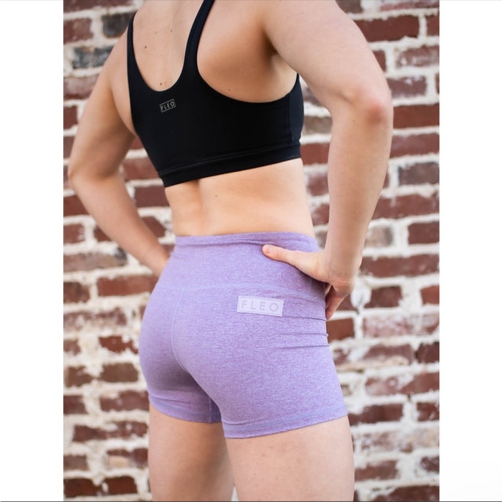 NWT Fleo Power High Rise Short amethyst sky SZ M